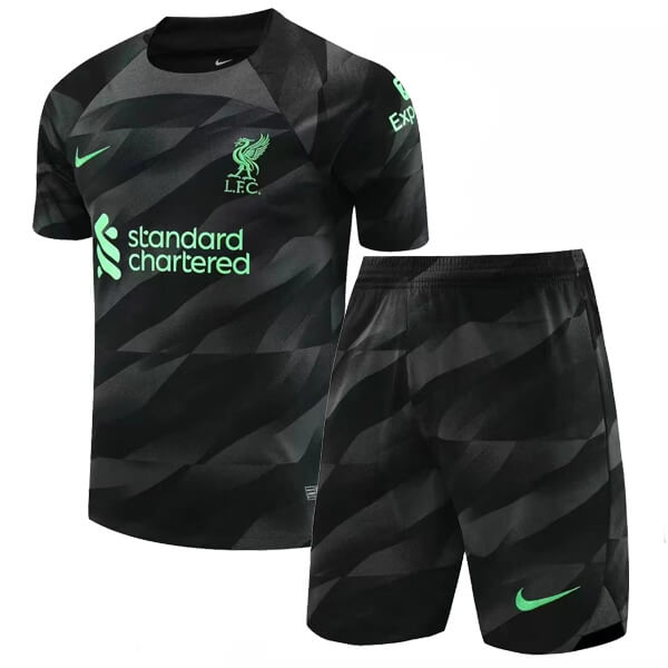 Conjunto Infantil Liverpool Goleiro Home 23/24 - Preta