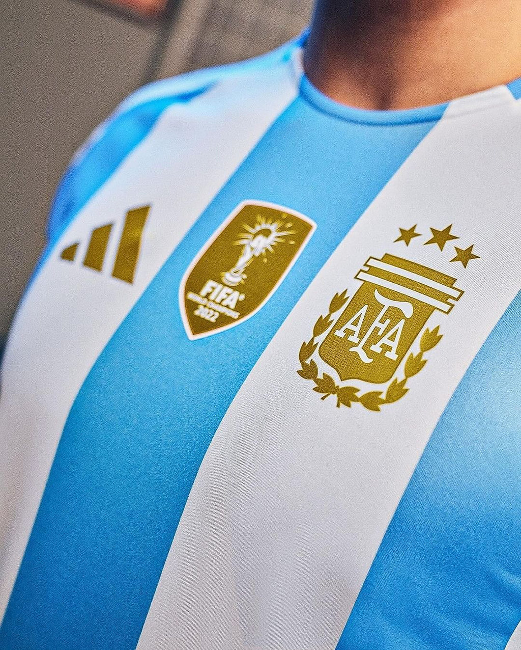 Camisa Seleção Argentina Home 2024 Torcedor Adidas  Masculina - Azul + Patch de Campeão