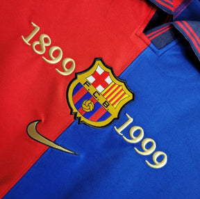 Camisa Barcelona Retrô Home 1999/2000 Torcedor Nike Masculina - Vermelho e Azul