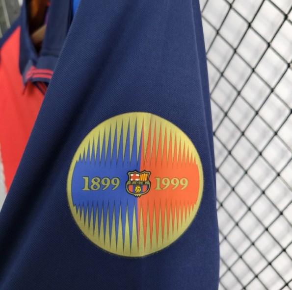 Camisa Barcelona Retrô Home 1999/2000 Torcedor Nike Masculina - Vermelho e Azul