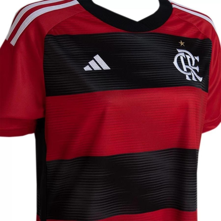 Camisa Flamengo Home 23/24 s/n° Torcedor Feminina - Preto e Vermelho