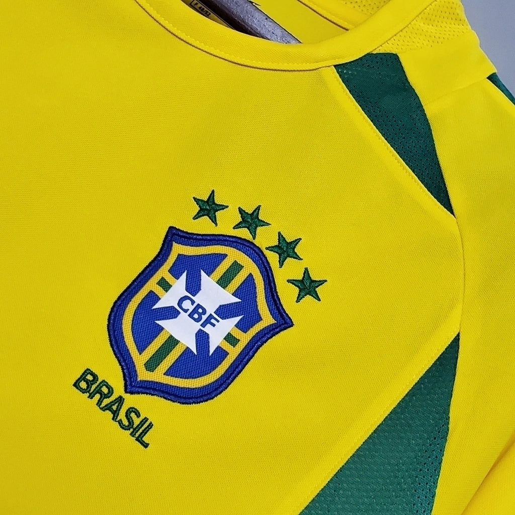 Camisa Seleção Brasileira Retrô Home 2002 Torcedor Nike Masculina - Amarela