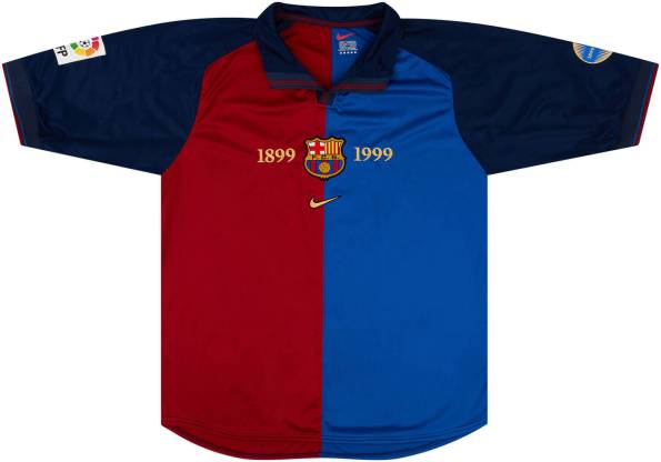 Camisa Barcelona Retrô Home 1999/2000 Torcedor Nike Masculina - Vermelho e Azul