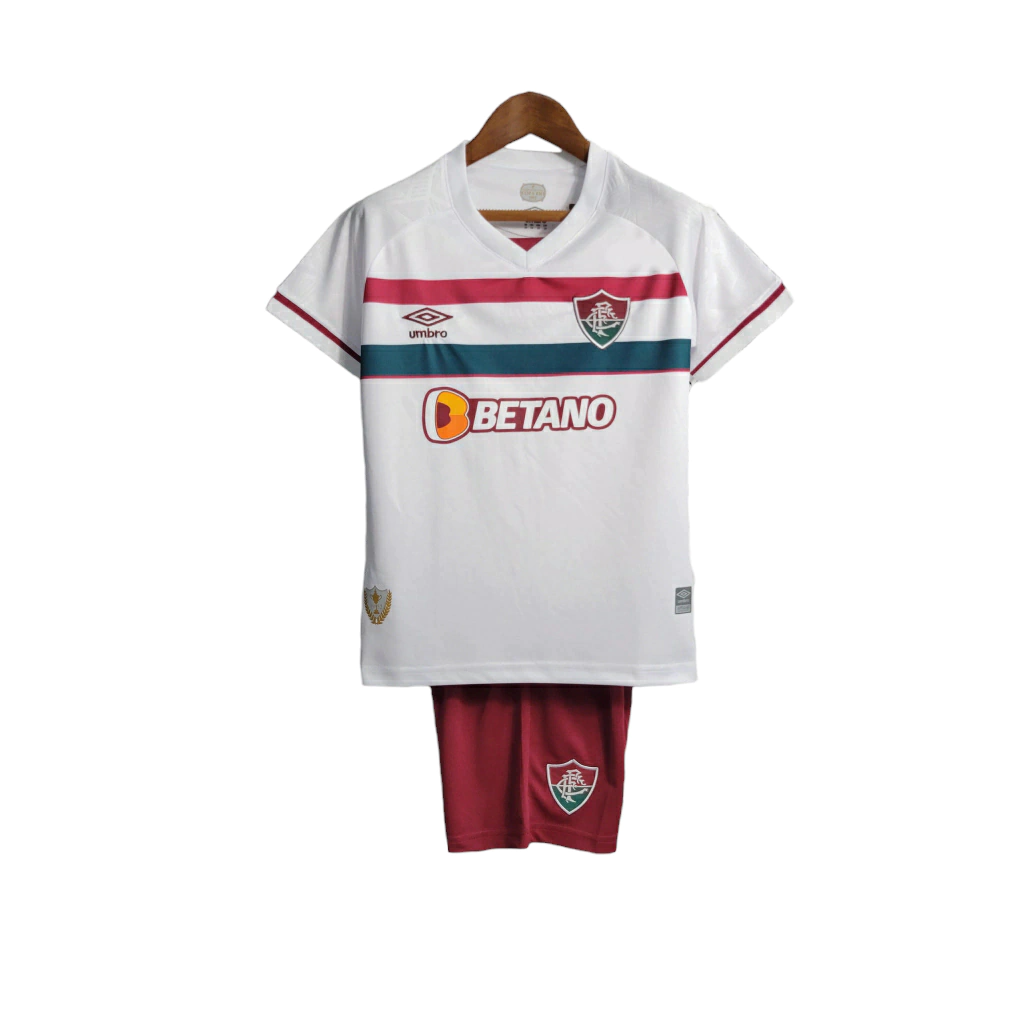 Conjunto Infantil Fluminense Away 23/24 - Branco