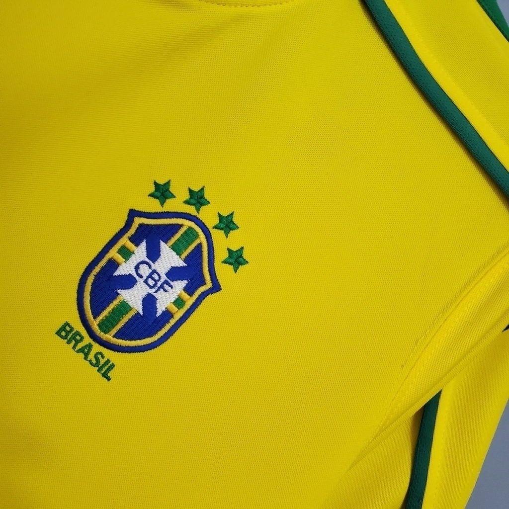 Camisa Seleção Brasileira Retrô Home 1998 Torcedor Nike Masculina - Amarela