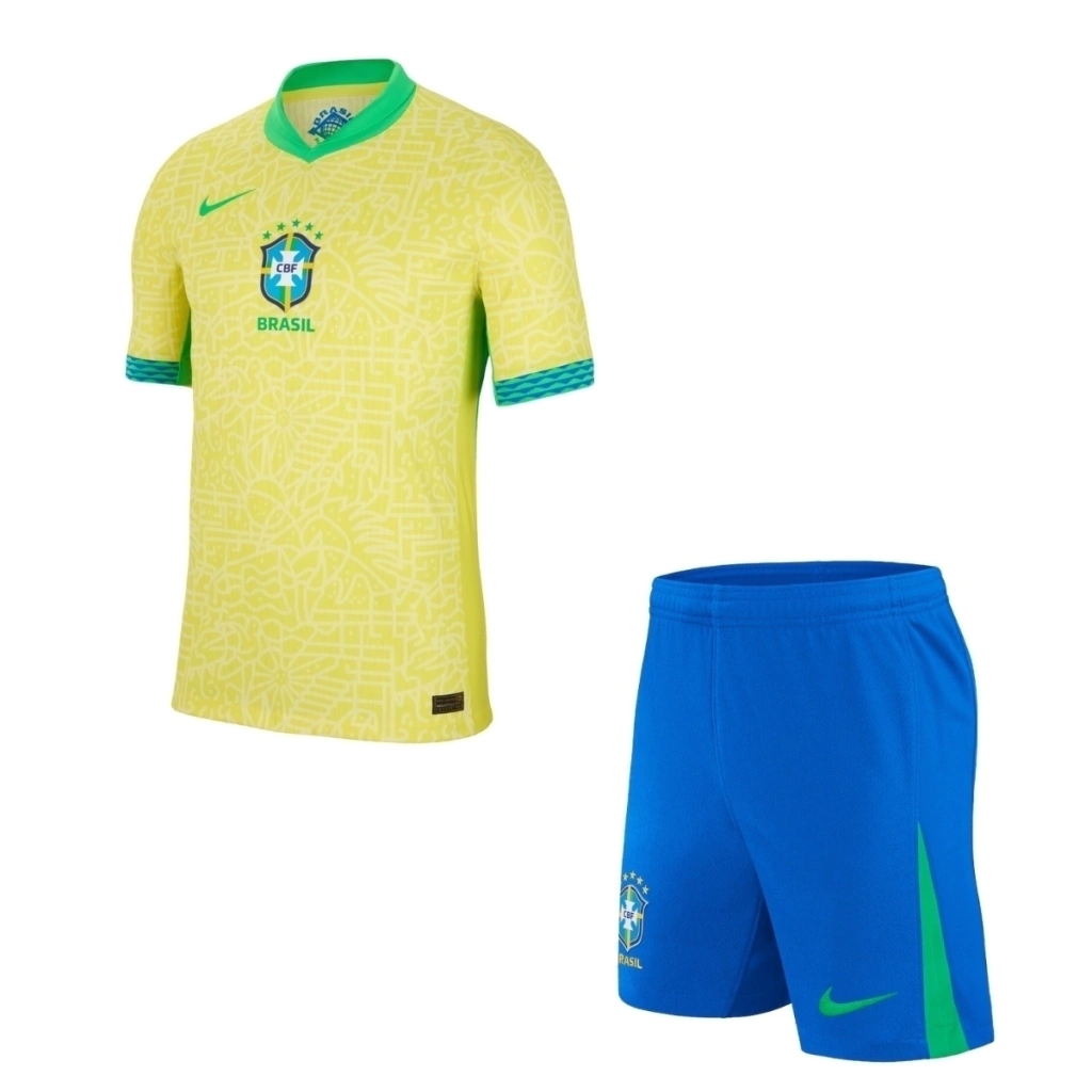 Conjunto Infantil Brasil Home 2024 - Amarela