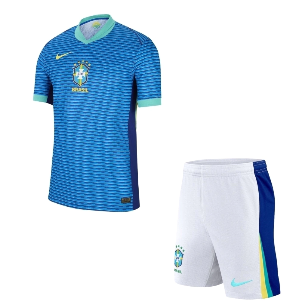 Conjunto Infantil Brasil Away 2024 - Azul