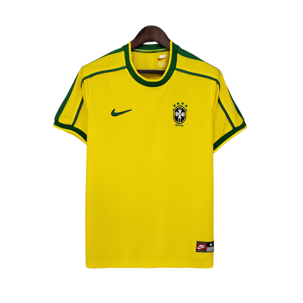 Camisa Seleção Brasileira Retrô Home 1998 Torcedor Nike Masculina - Amarela