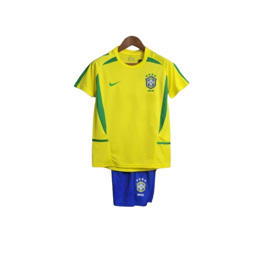 Conjunto Infantil Brasil Home Retrô 2002- Amarela