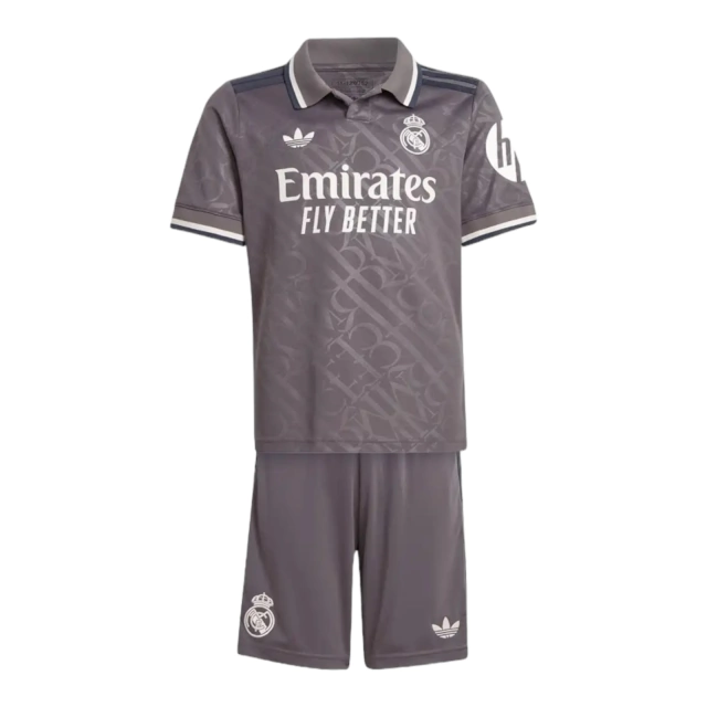 Conjunto Infantil Real Madrid II 24/25 - Cinza