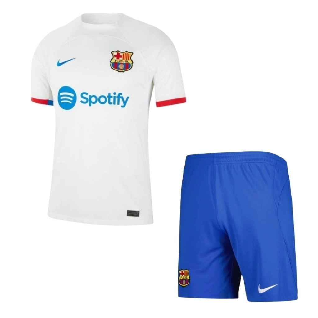 Conjunto Infantil Barcelona Away 23/24 - Branca