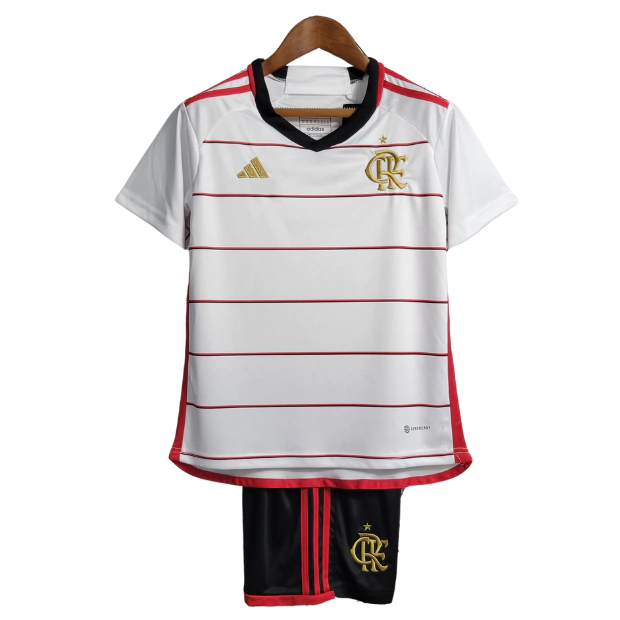 Conjunto Infantil Flamengo Away 23/24 - Branco