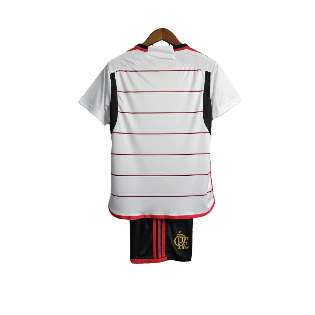 Conjunto Infantil Flamengo Away 23/24 - Branco