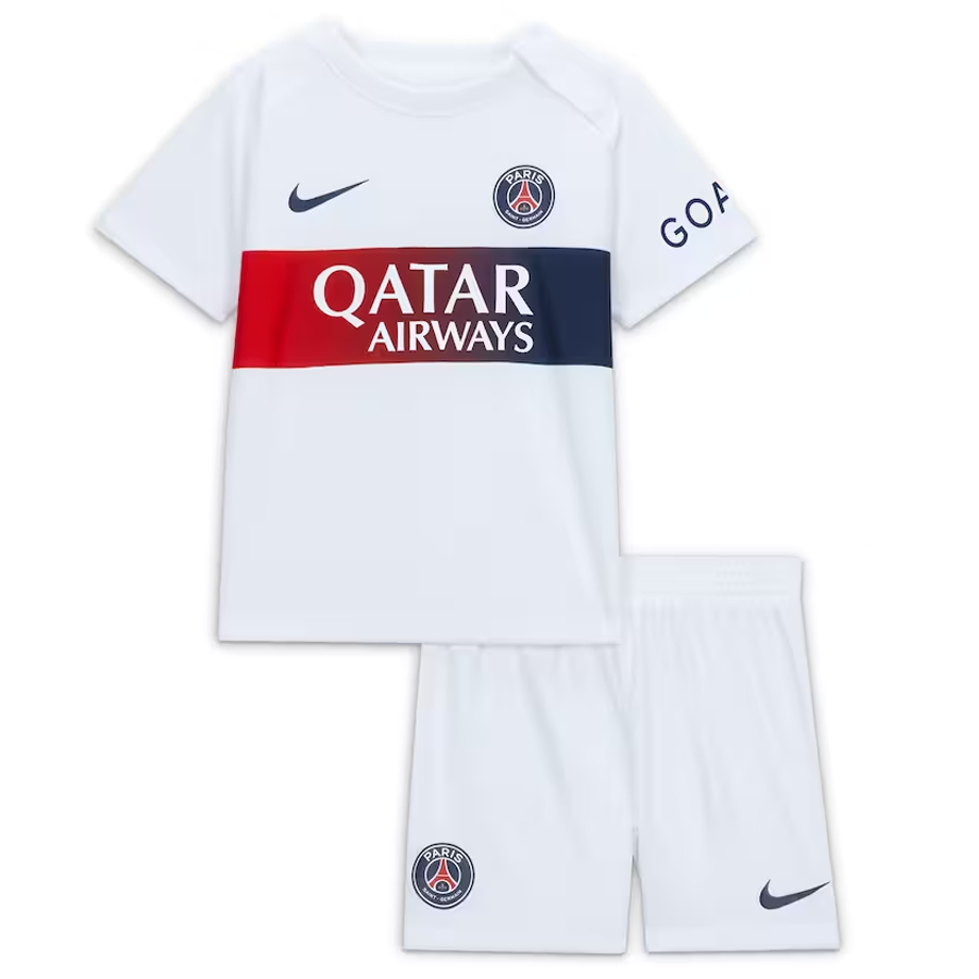 Conjunto Infantil Paris Saint-Germain Away 23/24 - Branca