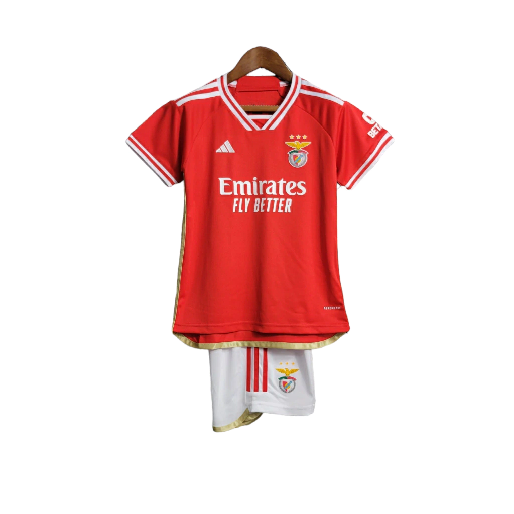 Conjunto Infantil Benfica Home 23/24 - Vermelha e Branca