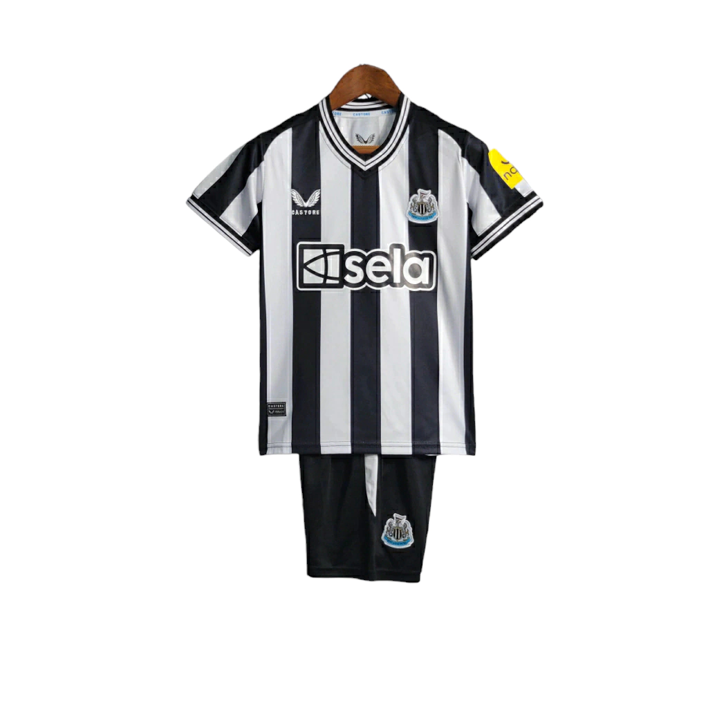 Conjunto Infantil Newcastle Home 23/24 - Preta e Branca