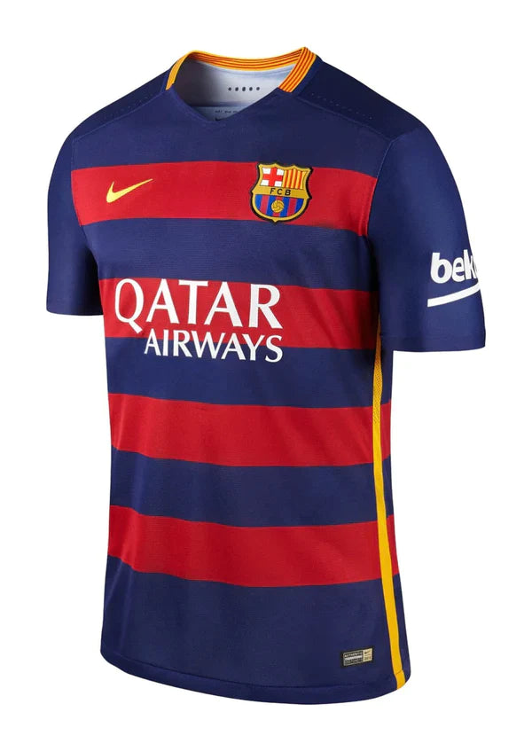 Camisa Barcelona Retrô Home 2015/16 Torcedor Nike Masculina - Azul