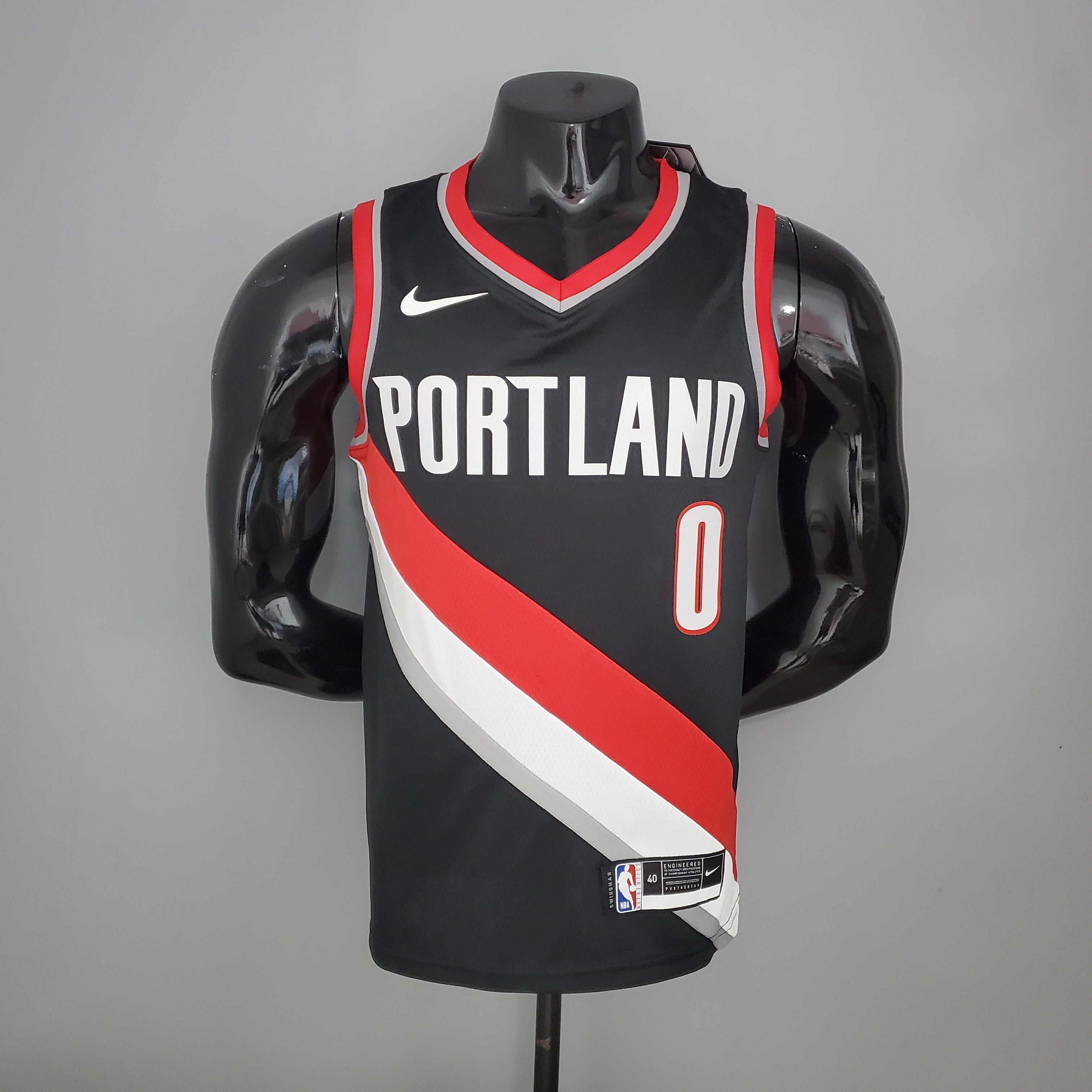 Regata NBA Portland Trail Blazers - Lillard #0 Black