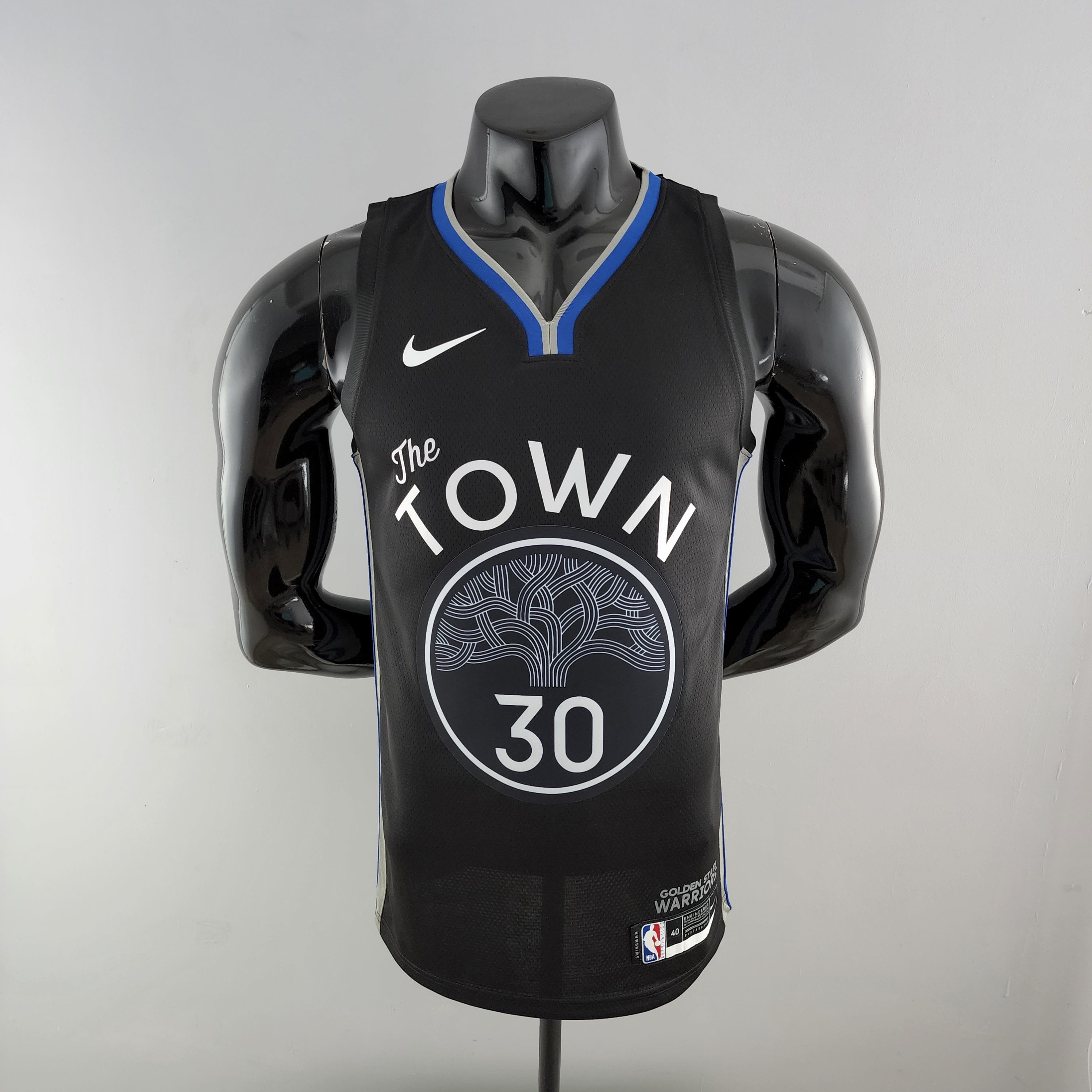 Regata NBA Golden State Warriors - Stephen Curry #30 City Edition Black and Grey