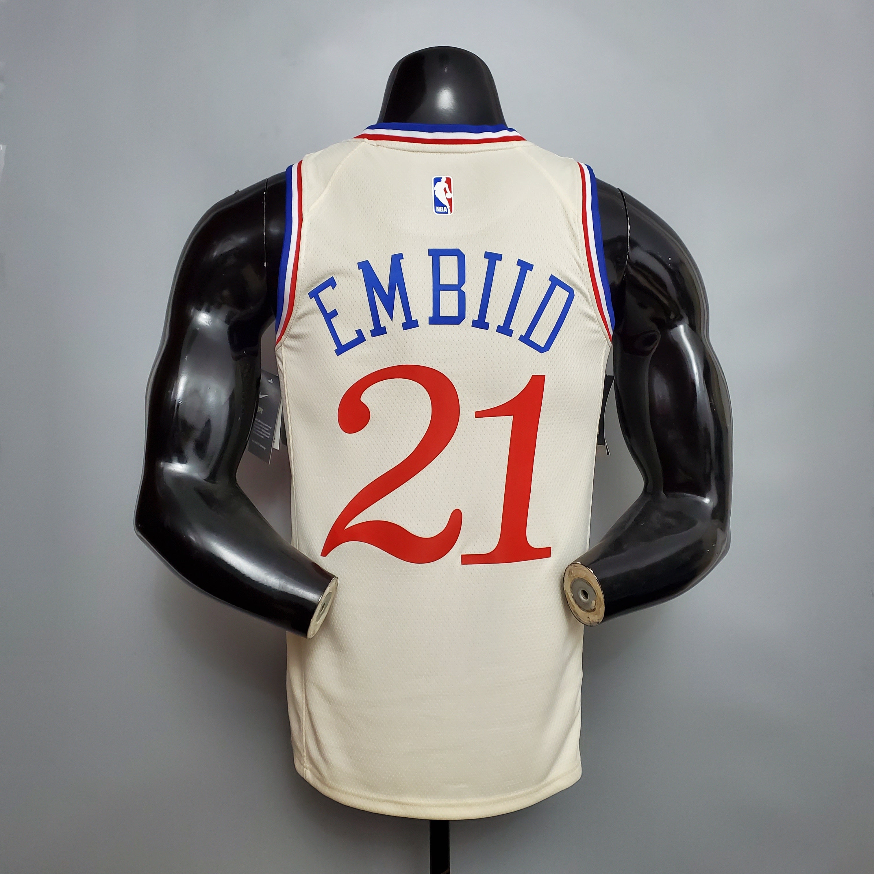 Regata NBA Philadelphia 76ers - Joel Embiid #21 Edição Limitada Bege