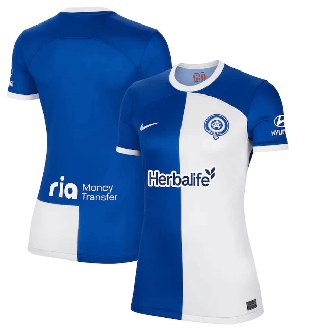 Camisa Atlético de Madrid Away 23/24 s/n° Torcedor Feminina - Azul e Branco