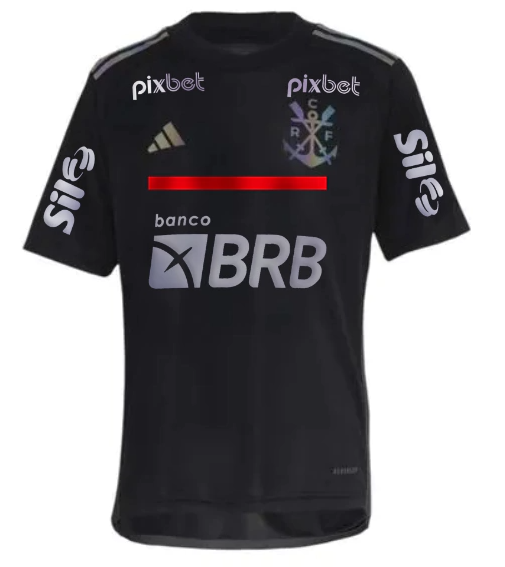 Camisa Flamengo Third Holográfica 23/24 s/n° Torcedor Masculino - Preta