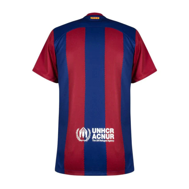 Camisa Barcelona Home Rolling Stones 23/24 s/nº Torcedor Masculina - Azul e Grená