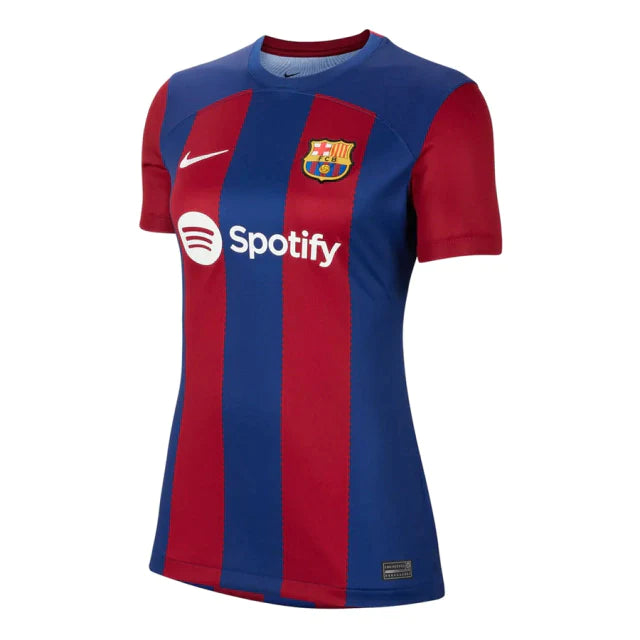 Camisa Barcelona Home 23/24 s/nº Torcedor Feminina - Azul e Grená